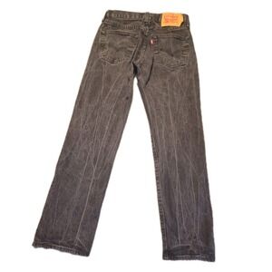 Levis 501‎ Jeans Mens 29x30 Black Button Fly Regular Straight Leg Denim 5 Pocket